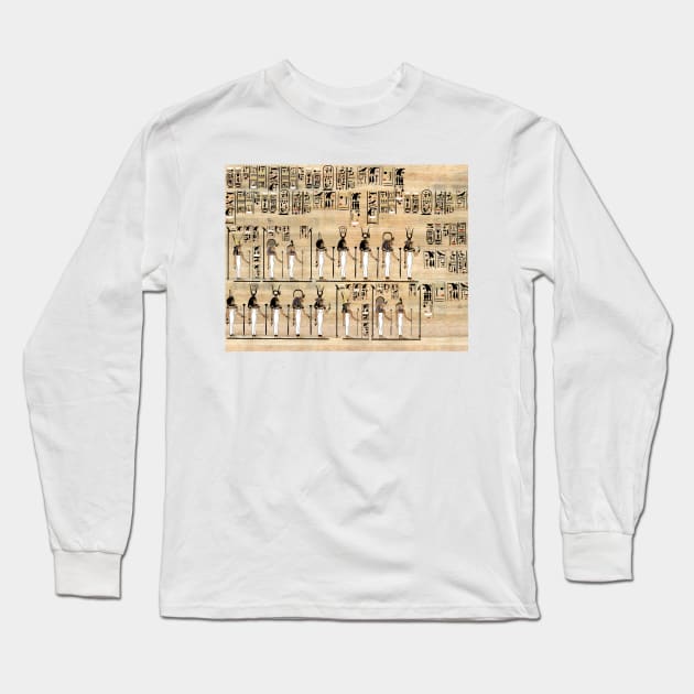 Ancient Egypt Pharaoh Papyrus Hieroglyphs Egyptian Civilization Long Sleeve T-Shirt by ernstc